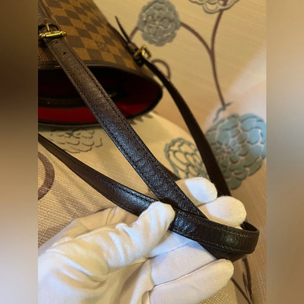 Louis Vuitton dammer ebene pm bucket bag/FULL LEATHER BAG/ EXCELLENT CONDITION - Picture 14 of 15